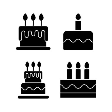 Cake icon vector for web and mobile app. Cake sign and symbol. Birthday cake icon