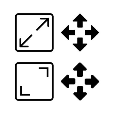 Fullscreen Icon vector for web and mobile app. Expand to full screen sign and symbol. Arrows symbol