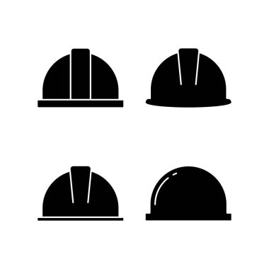 Web ve mobil uygulama için kask simgesi vektörü. Motosiklet kaskı tabelası ve sembolü. İnşaat miğferi simgesi. Güvenlik kaskı