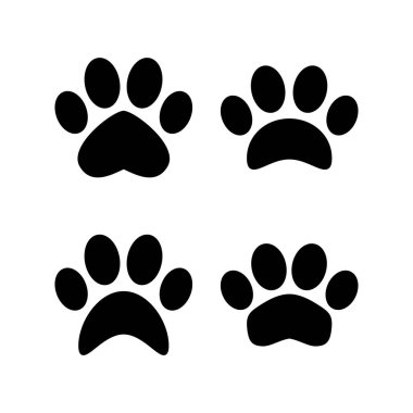 Web ve mobil uygulama için Paw simgesi vektörü. Pençe izi ve sembol. köpek ya da kedi pençesi