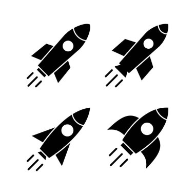 Web ve mobil uygulama için roket simgesi vektörü. Başlangıç işareti ve sembol. roket fırlatma simgesi