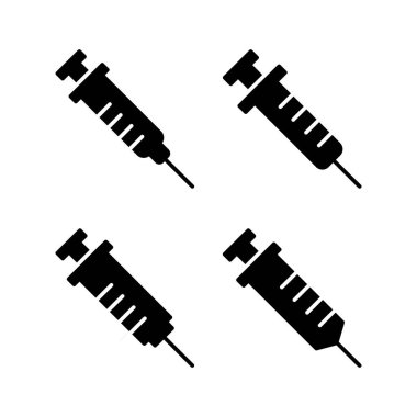 Web ve mobil uygulama için şırınga ikonu vektörü. İğne işareti ve sembol. Aşı simgesi