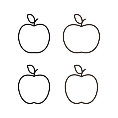 Web ve mobil uygulama için Apple simgesi vektörü. Web tasarımı için elma işareti ve semboller.