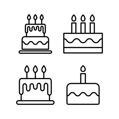 Cake icon vector for web and mobile app. Cake sign and symbol. Birthday cake icon