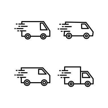 Delivery truck icon vector for web and mobile app. Delivery truck sign and symbol. Shipping fast delivery icon