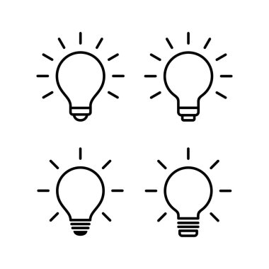Web ve mobil uygulama için lamba simgesi vektörü. Ampul işareti ve sembol. fikir sembolü.