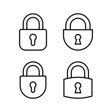 Web ve mobil uygulama için simge vektörünü kilitle. Asma kilit işareti ve sembol. Şifreleme simgesi. Güvenlik sembolü