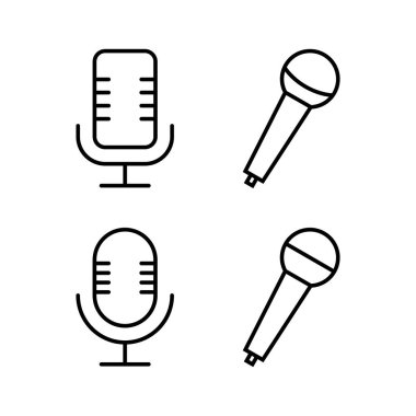 Web ve mobil uygulama için mikrofon simgesi vektörü. Karaoke işareti ve sembol