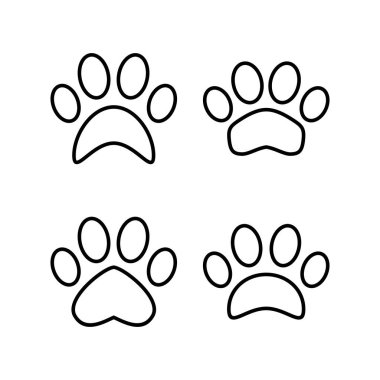 Web ve mobil uygulama için Paw simgesi vektörü. Pençe izi ve sembol. köpek ya da kedi pençesi