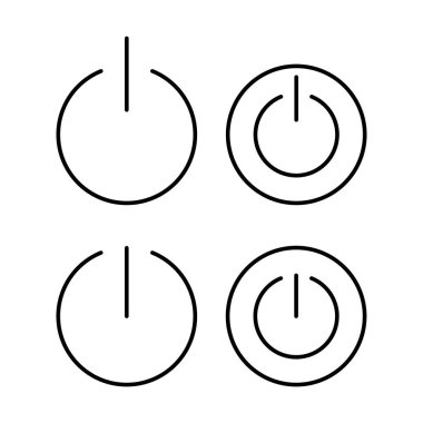 Web ve mobil uygulama için güç simgesi vektörü. Güç Anahtarı işareti ve sembolü. Elektrik gücü.