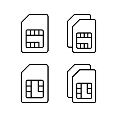 Web ve mobil uygulama için Sim kart simgesi vektörü. çift sim kart işareti ve sembol