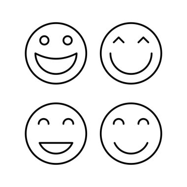 Web ve mobil uygulama için gülümse simgesi vektörü. Gülümseme simgesi. Geribildirim işareti ve sembol