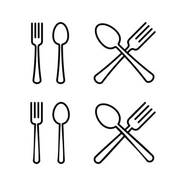 Web ve mobil uygulama için kaşık ve çatal simgesi vektörü. kaşık, çatal ve bıçak ikonu vektörü. Restoran işareti ve sembolü