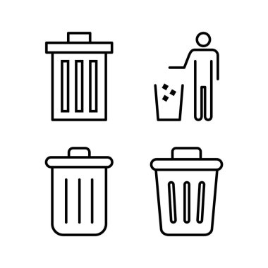 Web ve mobil uygulama için çöp simgesi vektörü. Çöp kutusu simgesi. İşareti ve sembolü sil.