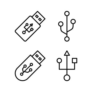 Web ve mobil uygulama için Usb simgesi vektörü. Flaş disk işareti ve sembol. Flash disk işareti.