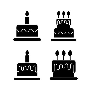 Cake icon vector for web and mobile app. Cake sign and symbol. Birthday cake icon
