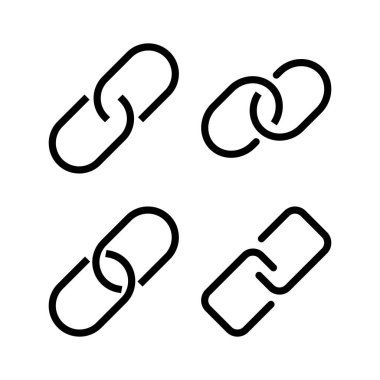 Web ve mobil uygulama için bağlantı simgesi vektörü. Hiper bağlantı zinciri işareti ve sembolü