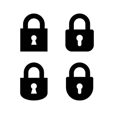 Web ve mobil uygulama için simge vektörünü kilitle. Asma kilit işareti ve sembol. Şifreleme simgesi. Güvenlik sembolü