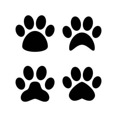 Web ve mobil uygulama için Paw simgesi vektörü. Pençe izi ve sembol. köpek ya da kedi pençesi
