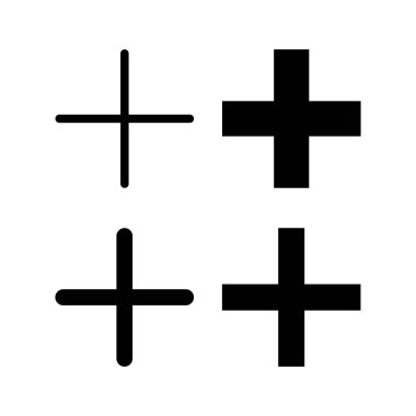 Artı web ve mobil uygulama için simge vektörü. Artı işareti ve sembol ekle