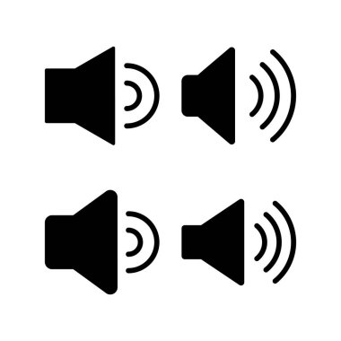 Web ve mobil uygulama için ikon vektörü. Ses düzeyi ve sembol. Hoparlör ikonu. ses sembolü
