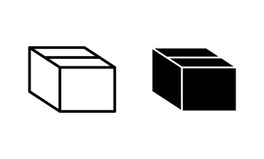 Kutu simgeleri ayarlandı. kutu işareti ve sembol, paket, paket