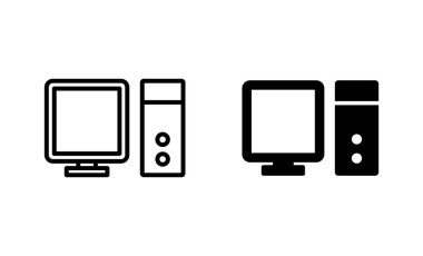 Bilgisayar simgeleri ayarlandı. bilgisayar izleme işareti ve simgesi