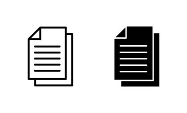 Belge simgeleri ayarlandı. Kağıt ve sembol. Dosya Simgesi