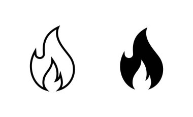 Ateş simgeleri ayarlandı. ateş işareti ve sembol