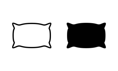 Yastık simgeleri ayarlandı. Yastık işareti ve sembol. Rahat yumuşacık yastık.