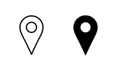 Pin simgeleri ayarlandı. Yer işareti ve sembol. hedef simgesi. harita iğnesi