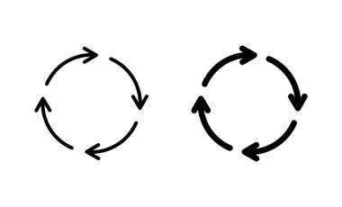 Geri dönüşüm simgeleri ayarlandı. Geri dönüşüm işareti ve sembolü.