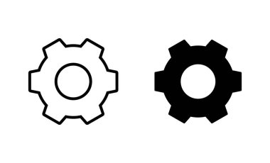 Simgeler ayarlanıyor. Cog Ayarları işareti ve sembol. Vites İşareti