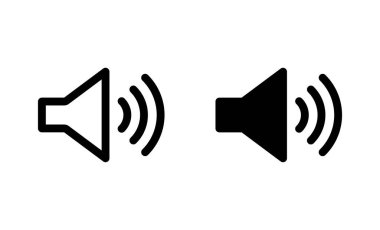 Hoparlör simgeleri hazır. Ses düzeyi ve sembol. Hoparlör ikonu. ses sembolü