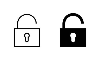 Simgeleri aç. İşaret ve sembolün kilidini aç. Kilitlenmemiş asma kilit simgesi