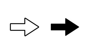 Ok simgeleri ayarlandı. Web tasarımı için ok işareti ve sembol.