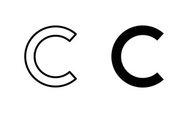 Telif hakkı simgeleri ayarlandı. telif hakkı işareti ve sembol