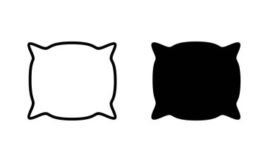 Yastık simgeleri ayarlandı. Yastık işareti ve sembol. Rahat yumuşacık yastık.