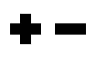 Artı ve eksi simgeler ayarlandı. Artı işaret ve sembol. artı simge ekle