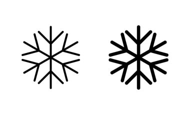 Kar simgeleri hazır. kar tanesi işareti ve sembol