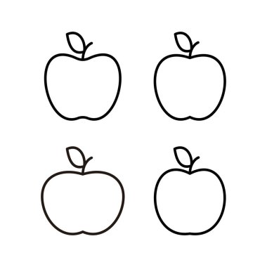 Web ve mobil uygulama için Apple simgesi vektörü. Web tasarımı için elma işareti ve semboller.