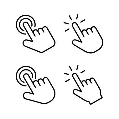 Hand click icon vector for web and mobile app. pointer sign and symbol. hand cursor icon
