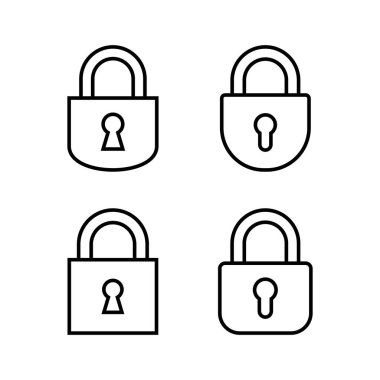 Web ve mobil uygulama için simge vektörünü kilitle. Asma kilit işareti ve sembol. Şifreleme simgesi. Güvenlik sembolü