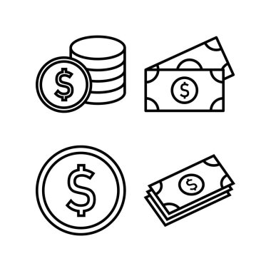 Web ve mobil uygulama için para simgesi vektörü. Para işareti ve sembol
