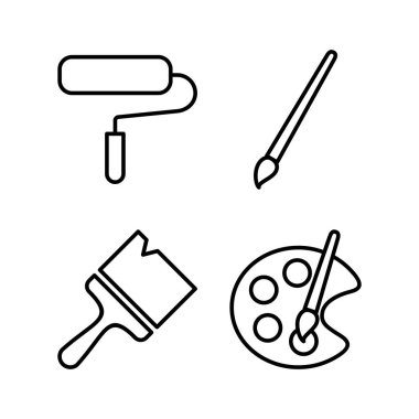 Web ve mobil uygulama için simge vektörünü boya. Boya fırçası işareti ve sembol. boyama silindiri vektörü