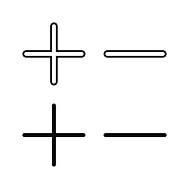 Web ve mobil uygulama için artı eksi simge vektörü. Artı işaret ve sembol. artı simge ekle