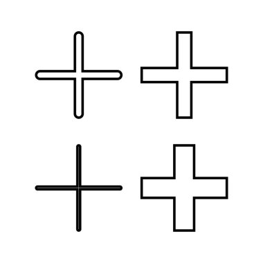 Artı web ve mobil uygulama için simge vektörü. Artı işareti ve sembol ekle