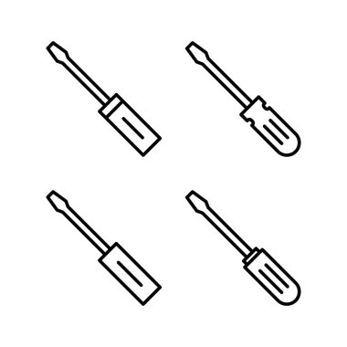 Web ve mobil uygulama için tornavida simgesi vektörü. araç işareti ve sembol
