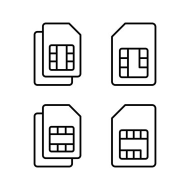 Web ve mobil uygulama için Sim kart simgesi vektörü. çift sim kart işareti ve sembol