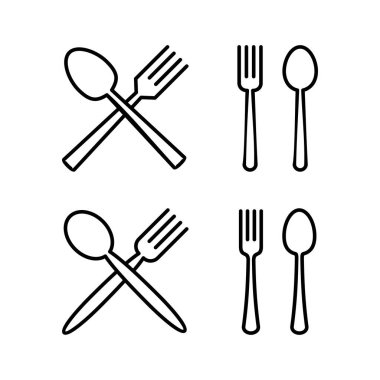 Web ve mobil uygulama için kaşık ve çatal simgesi vektörü. kaşık, çatal ve bıçak ikonu vektörü. Restoran işareti ve sembolü